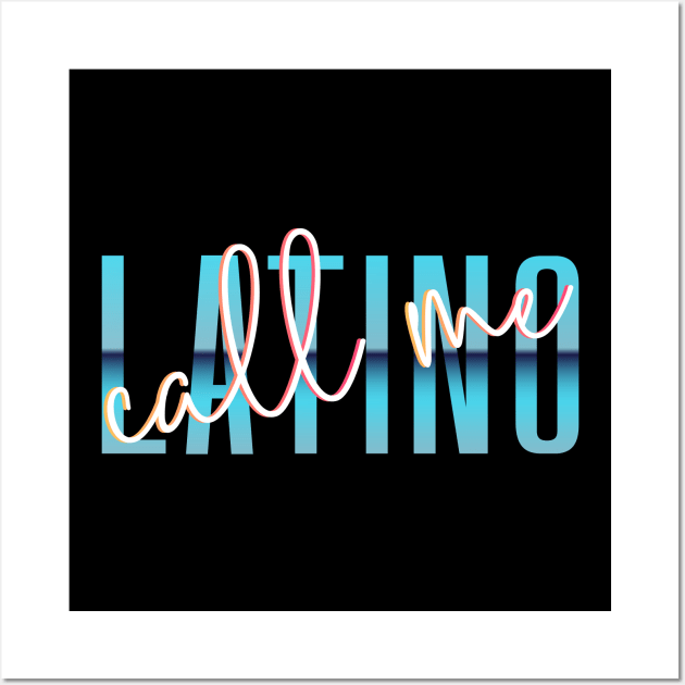 Call Me Latino '80s Retro Metallic Gradient Signature Font Design - see my store for the other versions! Wall Art by anonopinion